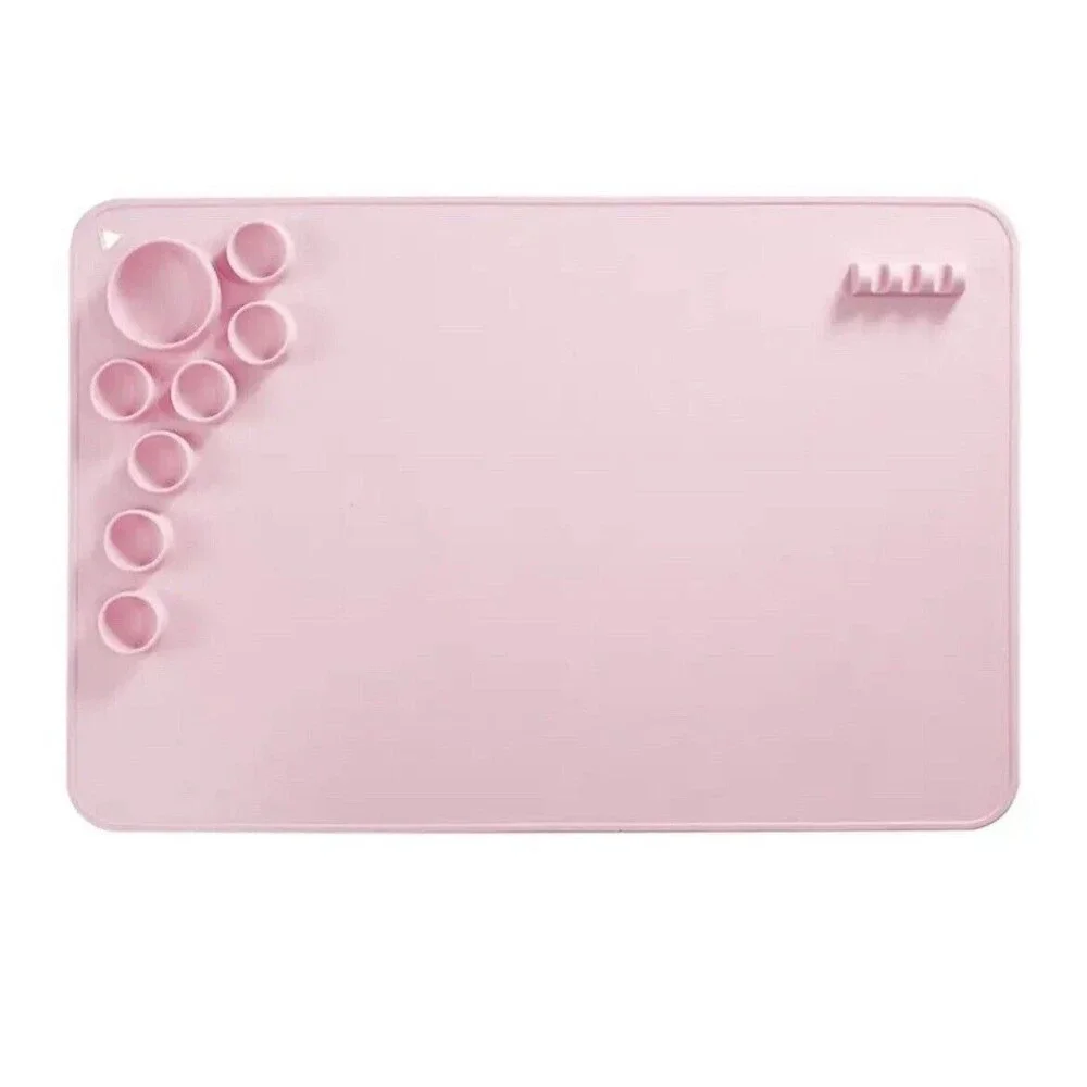 Silicone Painting Mat Large Craft Mat Paint Cup Brush Pen Holder Easy Clean Kids